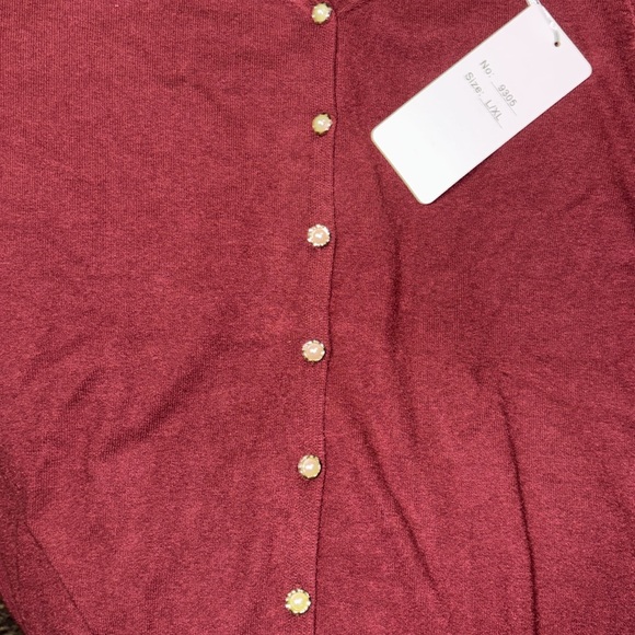 EVELIN Maroon Button Up Sweater - Picture 5 of 9
